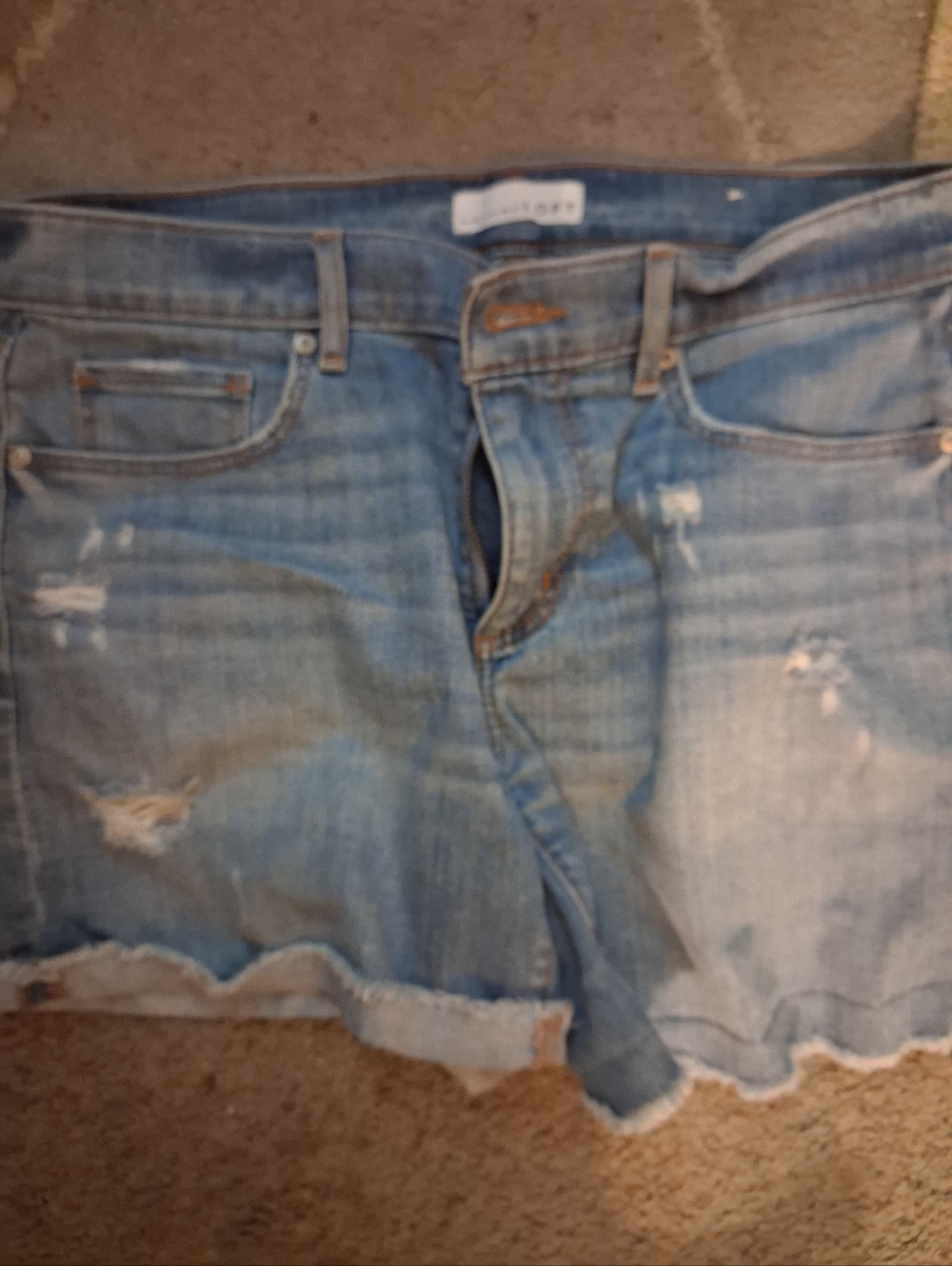 Light Wash Distressed Denim Shorts